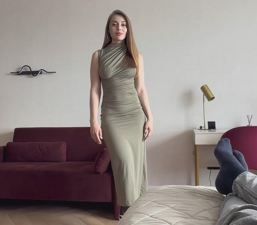 Belovefree - Hot Stepmom In a Tight Dress Jerks Off Her Stepsons Big Cock Then Sucks And Fucks FullHD 1080p