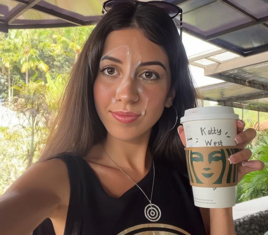 Katty West - I Love Sperm Cum On My Face At Starbucks So I Can Enjoy My Morning Coffee FullHD 1080p